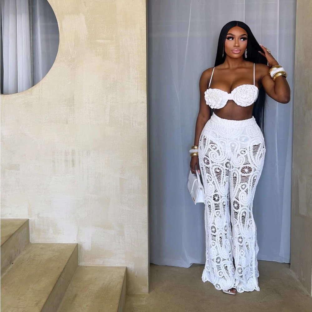 White Lace Two-Piece Set